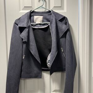 Anthropologie Charcoal Leather Jacket